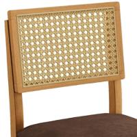 Conjunto 2 Cadeiras Jade 03 Com Rattan Verona Chocolate Pés Em Madeira Jcm - 6