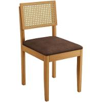 Conjunto 2 Cadeiras Jade 03 Com Rattan Verona Chocolate Pés Em Madeira Jcm - 7