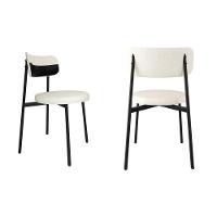 2 Unidades Cadeira Kyta Fixa C-4 Pés 50 X 44,7 X 83,8 Cm. Corriente Palha-courino Preto Corriente Palha-courino Preto - 1