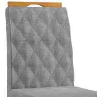 Conjunto 2 Cadeiras Rubi Linho Cinza Pés Em Madeira Jcm - 5