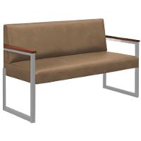 Conjunto 2 Sofás De 2 Lugares Niterói Couro Bege Em Metal Champanhe - 5