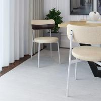 Cadeira Kyta Fixa C-4 Pés 50 X 44,7 X 83,8 Cm Pés Brancos. Corriente Areia-courino Café Corriente Areia-courino Café - 2