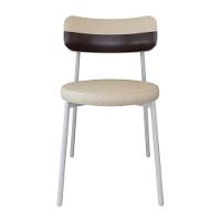 Cadeira Kyta Fixa C-4 Pés 50 X 44,7 X 83,8 Cm Pés Brancos. Corriente Areia-courino Café Corriente Areia-courino Café