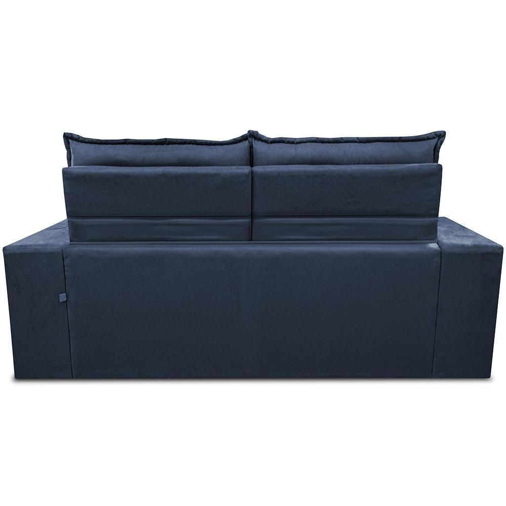 Sofá Retrátil E Reclinável 2,30m Essence Velusoft Azul Cama Inbox - 6