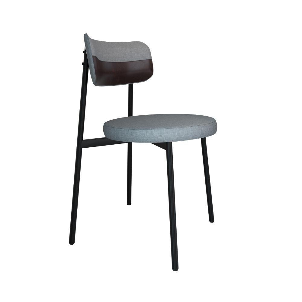 Cadeira Kyta Fixa C-4 Pés 50 X 44,7 X 83,8 Cm. Corriente Cinza Claro-courino Café Corriente Cinza Claro-courino Café - 1