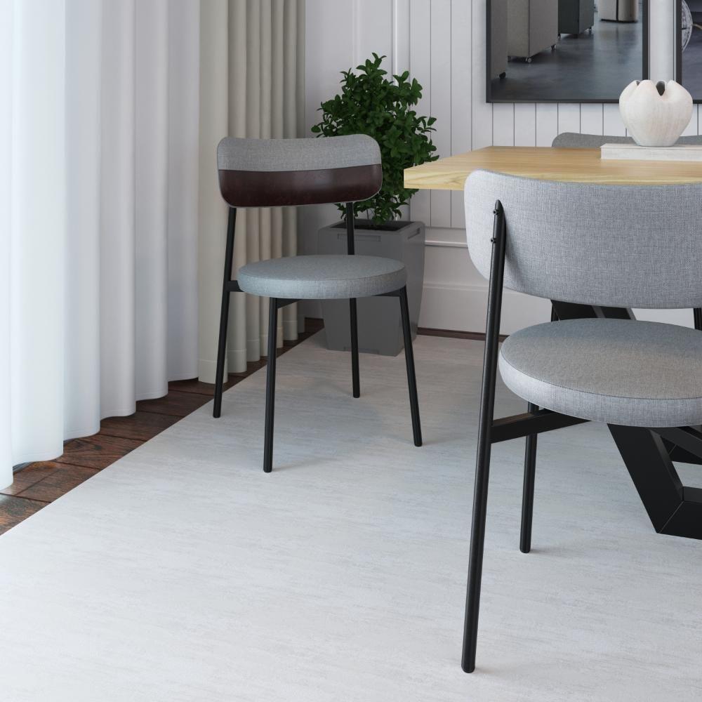 Cadeira Kyta Fixa C-4 Pés 50 X 44,7 X 83,8 Cm. Corriente Cinza Claro-courino Café Corriente Cinza Claro-courino Café - 2