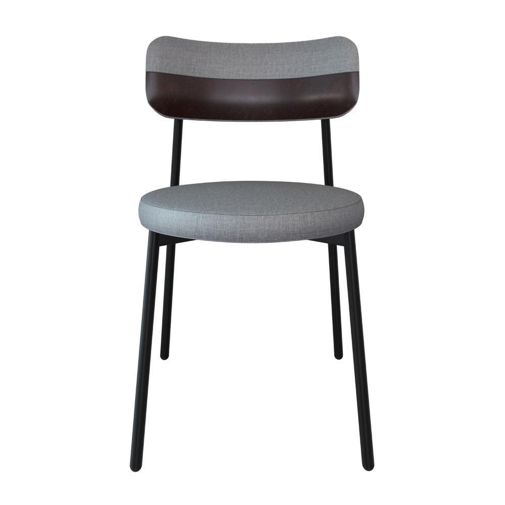 Cadeira Kyta Fixa C-4 Pés 50 X 44,7 X 83,8 Cm. Corriente Cinza Claro-courino Café Corriente Cinza Claro-courino Café - 4