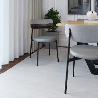 Cadeira Kyta Fixa C-4 Pés 50 X 44,7 X 83,8 Cm. Corriente Cinza Claro-courino Café Corriente Cinza Claro-courino Café - 2