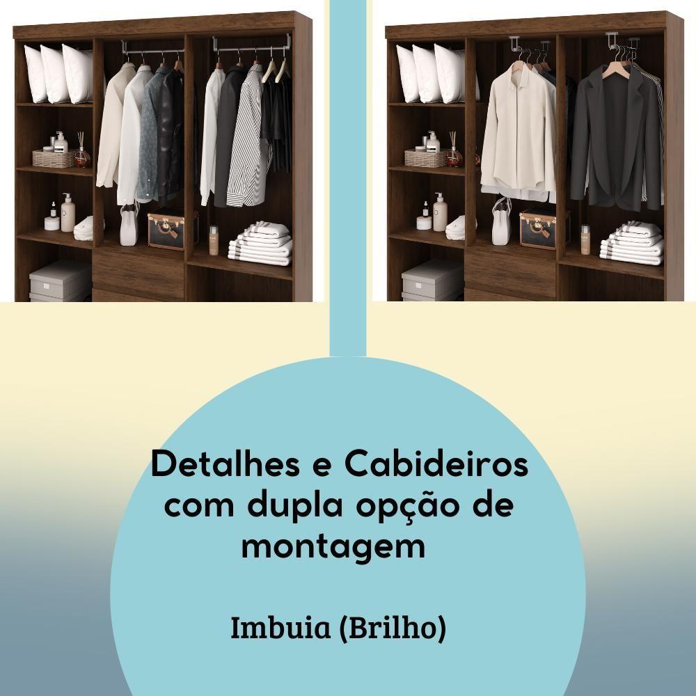 Guarda Roupa Casal 6 Portas 2 Gavetas 153 Cm 10091 Vlr Imbuia - 4
