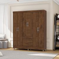 Guarda Roupa Casal 6 Portas 2 Gavetas 153 Cm 10091 Vlr Imbuia - 7