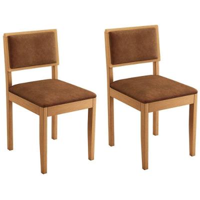 Conjunto 2 Cadeiras Jade 04 Verona Marrom Pés Em Madeira Jcm