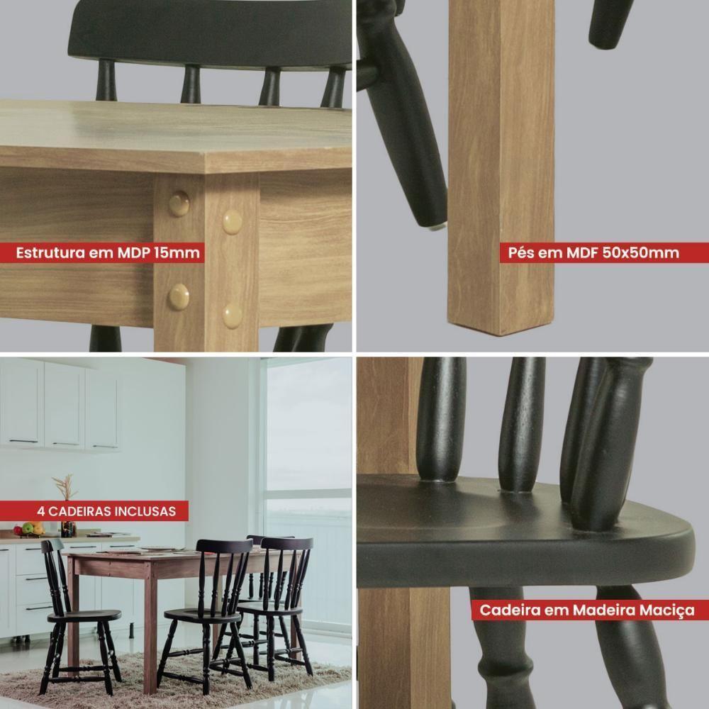 Mesa De Jantar Ditália Com 4 Cadeiras Ja-225 Diamond - 7