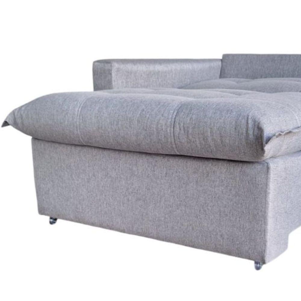 Sofá Cama Retrátil E Reclinável Dallas Linho Cinza 2,24 M - 7