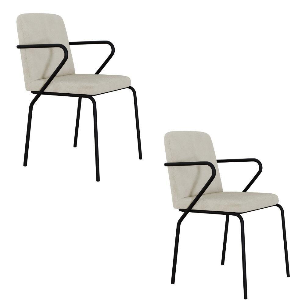 Cadeira Bloom Fixa C-4 Pes C-braco 490x580x850 Mm C-2 Un Boucle Vanilla Boucle Vanilla - 1