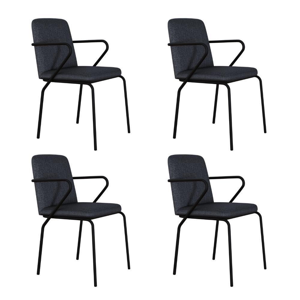 Cadeira Bloom Fixa C-4 Pes C-braco 490x580x850 Mm C-4 Un Grafite Corriente Grafite Corriente - 1