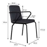 Cadeira Bloom Fixa C-4 Pes C-braco 490x580x850 Mm C-4 Un Grafite Corriente Grafite Corriente - 5