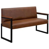 Conjunto 2 Sofás De 2 Lugares Niterói Couro Marrom Em Metal Preto - 5