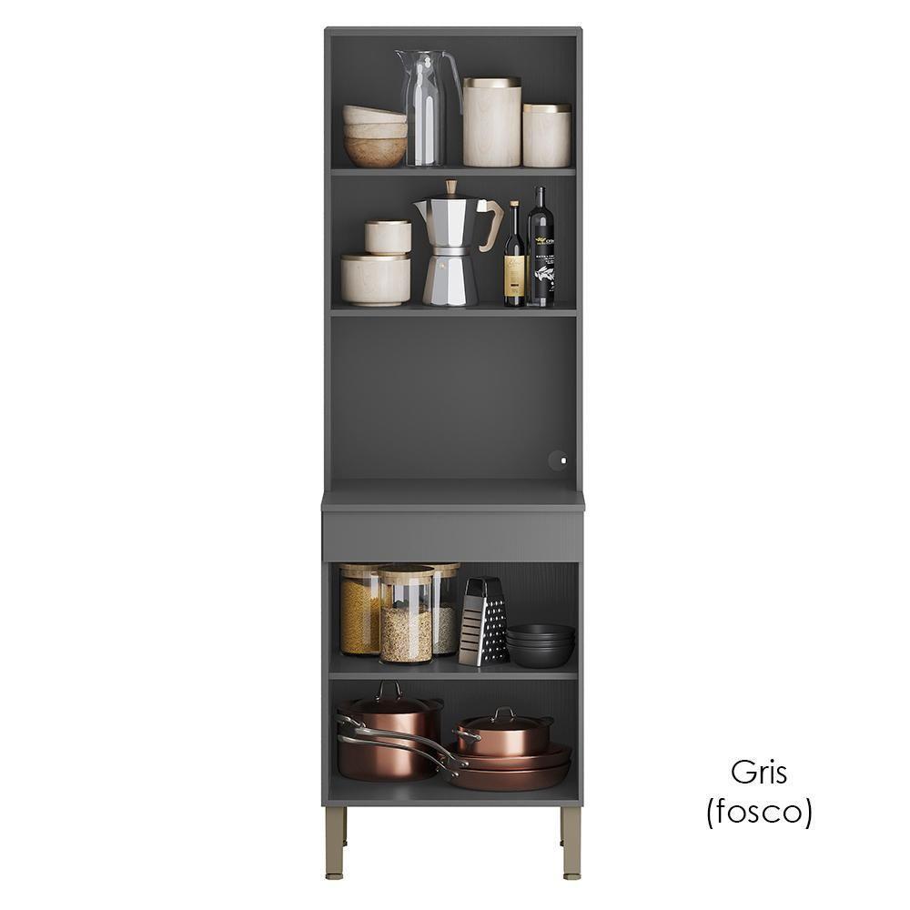 Paneleiro Microondas 2 Portas 193x60 Cm Line Ktp Gris - 5