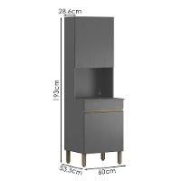 Paneleiro Microondas 2 Portas 193x60 Cm Line Ktp Gris - 3