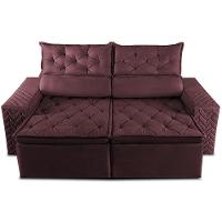 Sofá Retrátil E Reclinável 2,30m Essence Velusoft Vinho Cama Inbox - 5