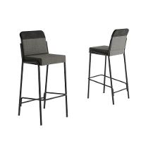 Kit 2 Banquetas Altas Duo Carraro Grafite E Preto - 1