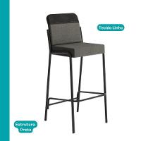 Kit 2 Banquetas Altas Duo Carraro Grafite E Preto - 2