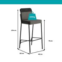 Kit 2 Banquetas Altas Duo Carraro Grafite E Preto - 3