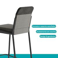 Kit 2 Banquetas Altas Duo Carraro Grafite E Preto - 5