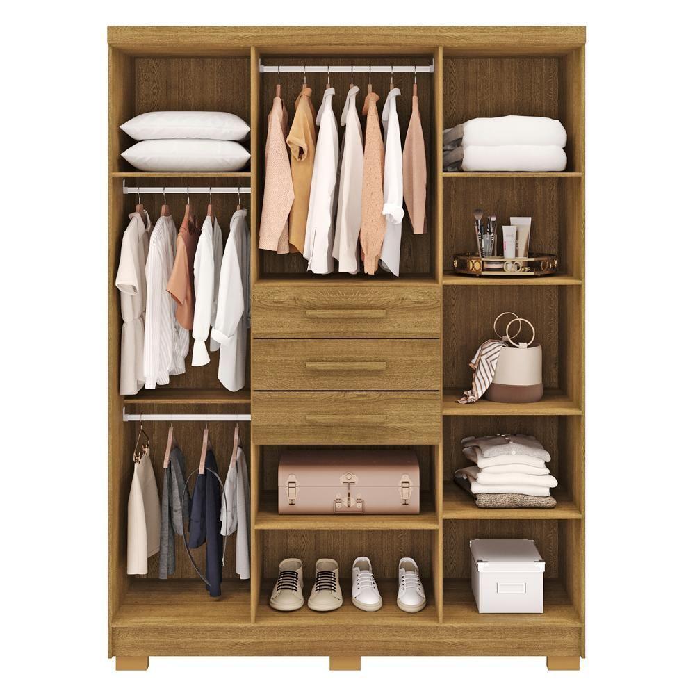 Guarda Roupa Casal 151 Cm 6 Portas 3 Gavetas 10020 Vlr Nature - 2