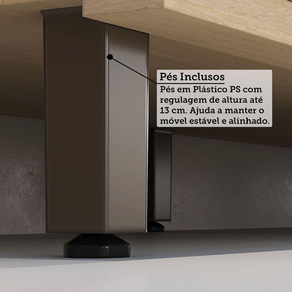 Cozinha Completa 6 Pçs Espaço Micro-ondas E Tampo 310cm Aur Carvalho/cinza Cristal - 9