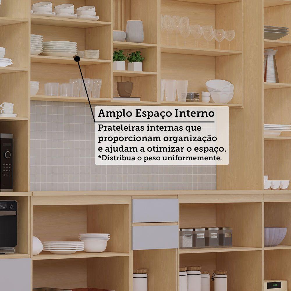 Cozinha Completa 6 Pçs Espaço Micro-ondas E Tampo 310cm Aur Carvalho/cinza Cristal - 10