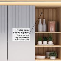 Cozinha Completa 6 Pçs Espaço Micro-ondas E Tampo 310cm Aur Carvalho/cinza Cristal - 6