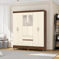 Guarda Roupa Casal 6 Portas 2 Gavetas Espelho 153 Cm Vlr Imbuia Champanhe - 7