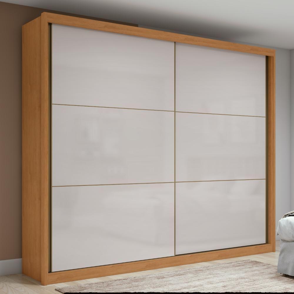 Guarda-roupa Casal 100% Mdf 2 Portas 6 Gavetas Easy Max Amendoa/off White - 2