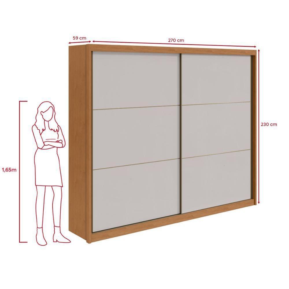 Guarda-roupa Casal 100% Mdf 2 Portas 6 Gavetas Easy Max Amendoa/off White - 4