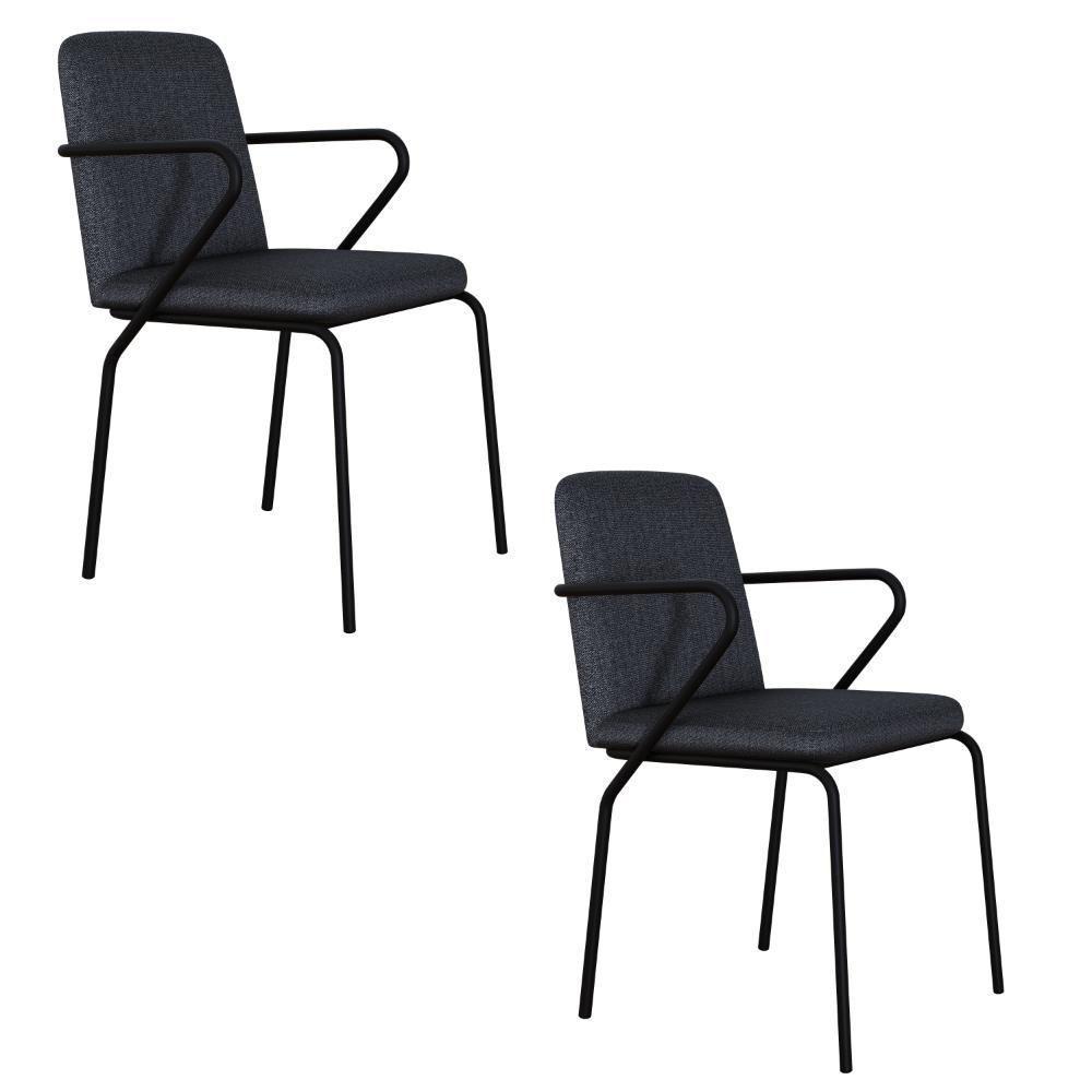 Cadeira Bloom Fixa C-4 Pes C-braco 490x580x850 Mm C-2 Un Grafite Corriente Grafite Corriente - 1