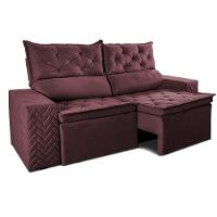 Sofá Retrátil E Reclinável 2,00m Essence Velusoft Vinho Cama Inbox - 7