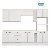 Armário De Cozinha Completa C Balcão Milla Dreamer Carraro Branco - 3