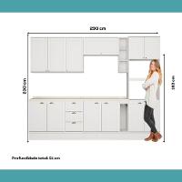 Armário De Cozinha Completa C Balcão Milla Dreamer Carraro Branco - 7