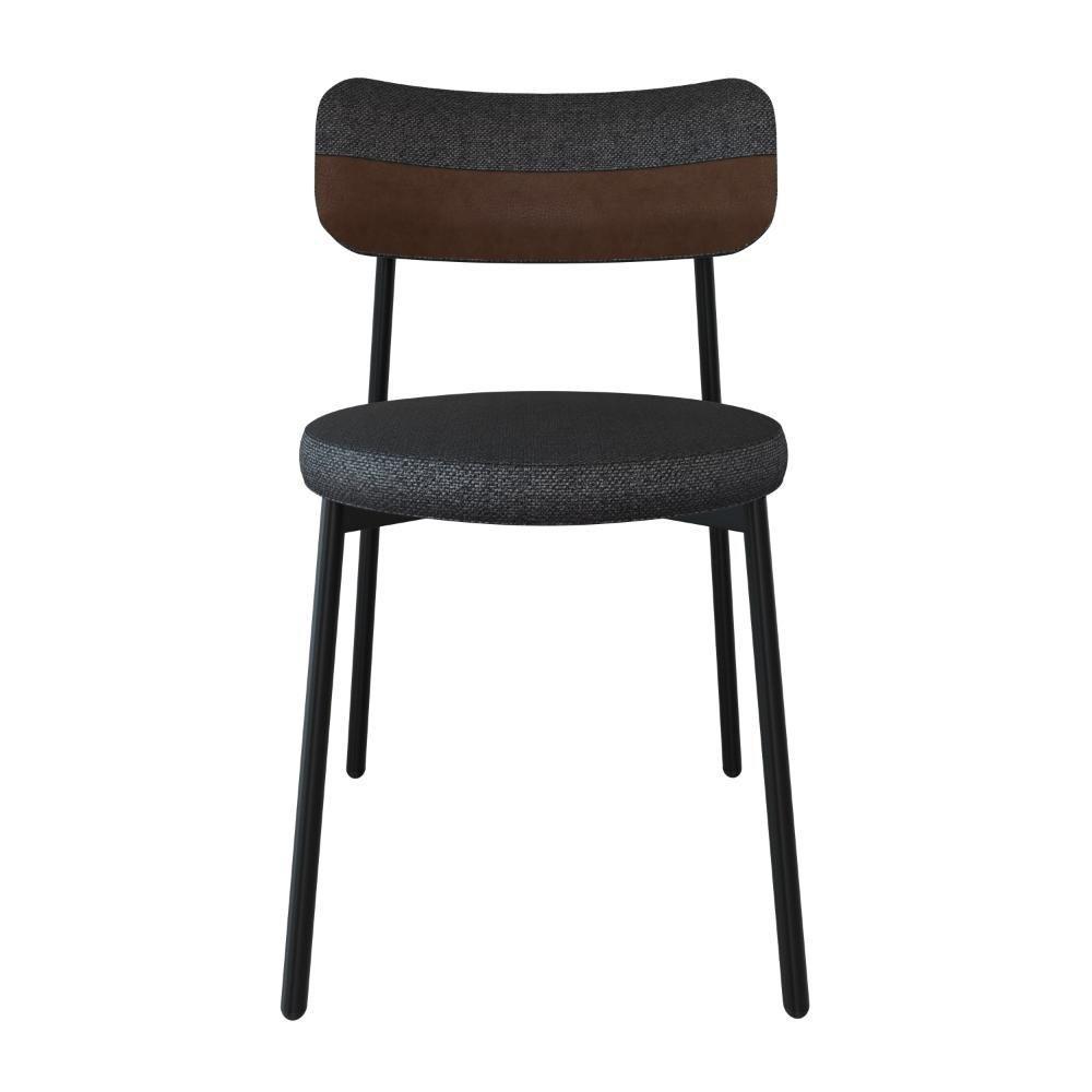 Cadeira Kyta Fixa C-4 Pés 50 X 44,7 X 83,8 Cm. Corriente Grafite-courino Whisky Corriente Grafite-courino Whisky - 4