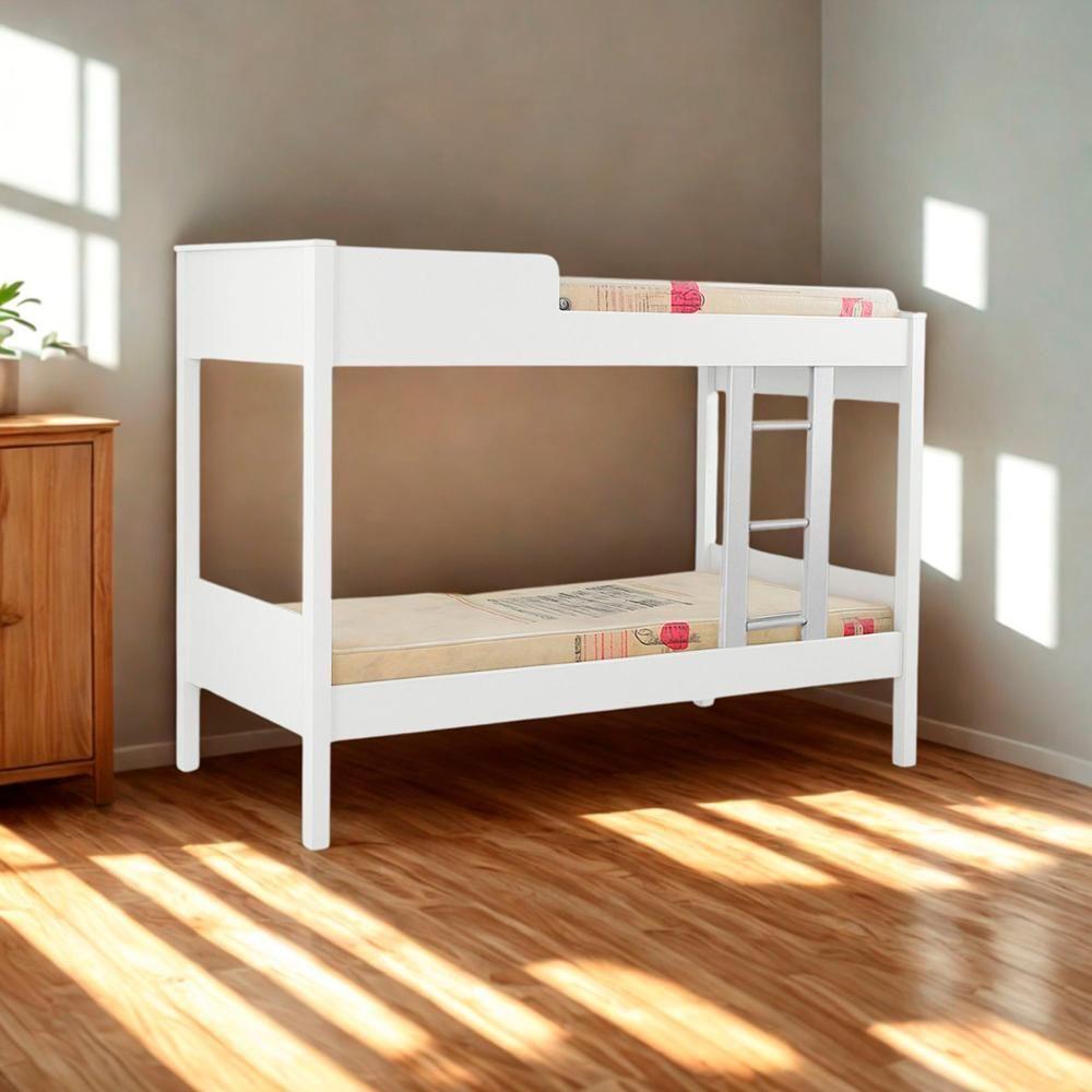 Beliche Cama Solteiro Ditália Com Colchão Cm-21 Branco - 1