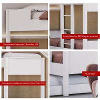 Beliche Cama Solteiro Ditália Com Colchão Cm-21 Branco