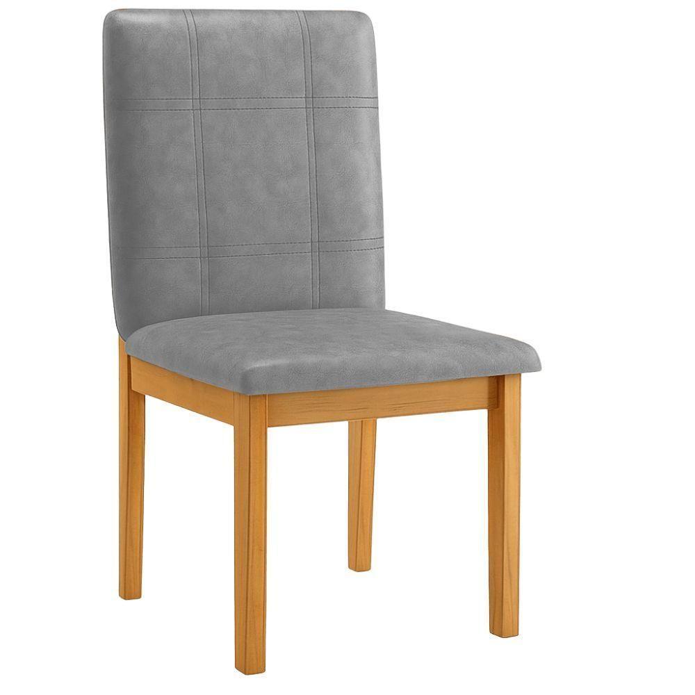 Conjunto 2 Cadeiras ágata Verona Grafite Pés Em Madeira Jcm - 5