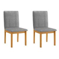 Conjunto 2 Cadeiras ágata Verona Grafite Pés Em Madeira Jcm - 1