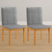 Conjunto 2 Cadeiras ágata Verona Grafite Pés Em Madeira Jcm - 2