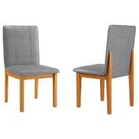 Conjunto 2 Cadeiras ágata Verona Grafite Pés Em Madeira Jcm