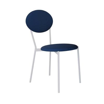 Cadeira Vintage Elipse Fixa C-4 Pes 430 X 535 X 860 Mm C-1 Un. Pés Brancos. Cy.azul Jeans Azul Jeans City