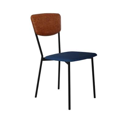 Cadeira Vintage Retrô Fixa C-4 Pés 425 X505 X 830 Mm C-1 Un. Cy.az.jeans-cn.cml Azul Jeans-cn.caramelo
