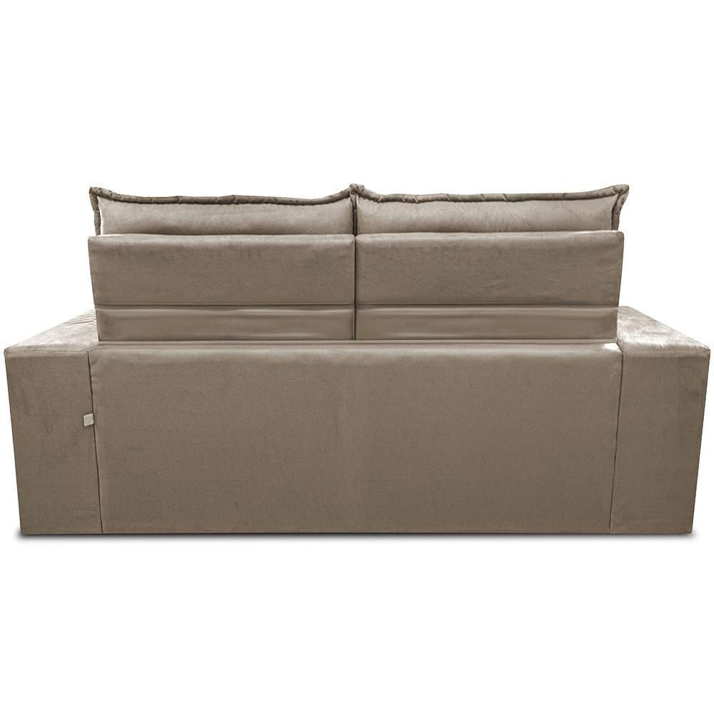 Sofá Retrátil E Reclinável 2,00m Essence Velusoft Bege Cama Inbox - 4