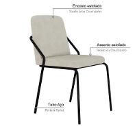 Cadeira Bloom Fixa C-4 Pes S-braco 490x580x850 Mm C-2 Un Boucle Vanilla Boucle Vanilla - 3